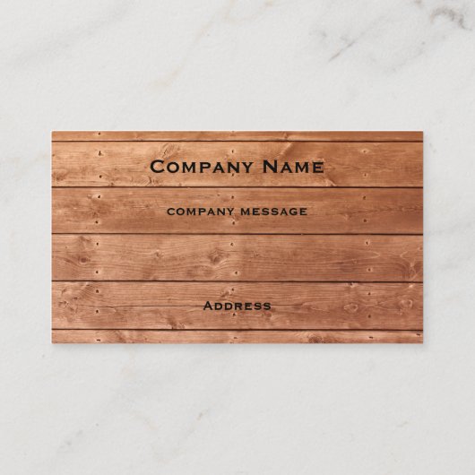 Carte de visite rustique de chêne (Dos)