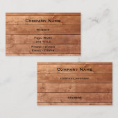 Carte de visite rustique de chêne (Devant / Derrière)
