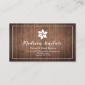 Carte de visite rustique de fleuriste de (Dos)