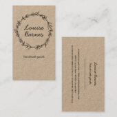 Carte de visite rustique de guirlande (Devant / Derrière)