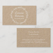 Carte de visite rustique de guirlande (Devant / Derrière)