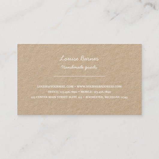 Carte de visite rustique de guirlande (Dos)