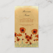 Carte de visite rustique de pavot (Dos)