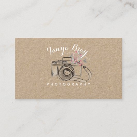 Carte de visite rustique de photographie avec le (Devant)