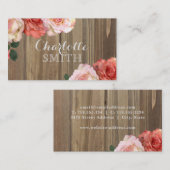 Carte de visite rustique de roses (Devant / Derrière)