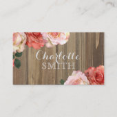 Carte de visite rustique de roses (Devant)