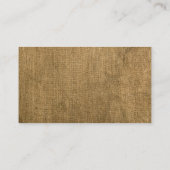 Carte de visite rustique de toile de jute (Dos)