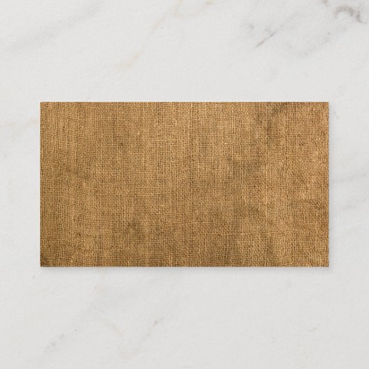 Carte de visite rustique de toile de jute (Dos)