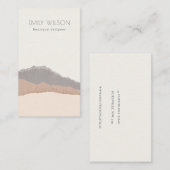 Carte De Visite Rustique élégant Pastel Blush Kraft Mountain Waves (Devant / Derrière)