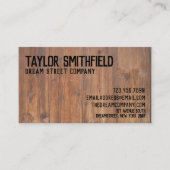 Carte de visite rustique en bois (Devant)