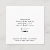 Carte de visite rustique en bois blanc rustique (Dos)