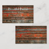 Carte de visite rustique en bois de grange (Devant / Derrière)