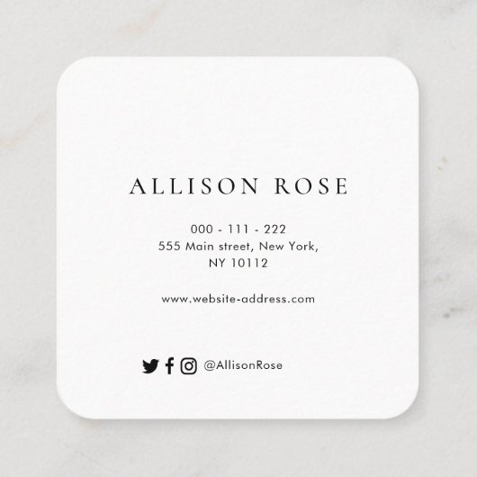 carte de visite rustique en cuir (Dos)