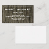 Carte de visite rustique et conservateur de (Devant / Derrière)