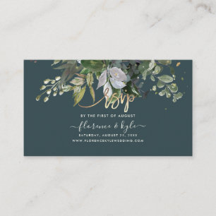 Carte De Visite Rustique Eucalyptus, Bleu Gum Site RSVP 