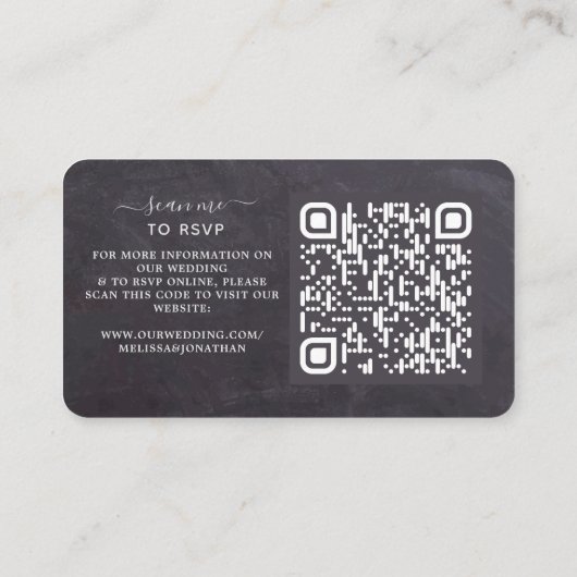 Carte De Visite Rustique Eucalyptus Botanique QR Code Mariage RSVP (Dos)