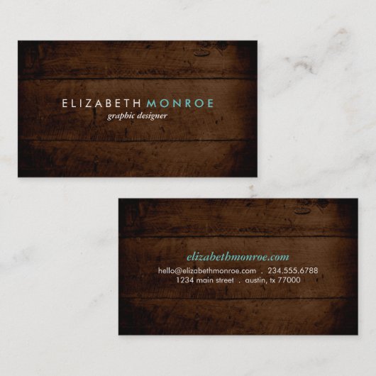 Carte De Visite Rustique Faux Wood (Devant / Derrière)
