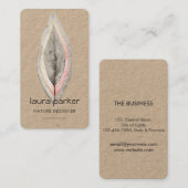 Carte De Visite Rustique Feuilles Sèche Nature Yoga Méditation Mas (Devant / Derrière)
