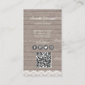 Carte De Visite Rustique Floral Mason Jar Wood (Dos)