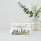 Carte De Visite Rustique Foggy Forest Cabine (Debout devant)