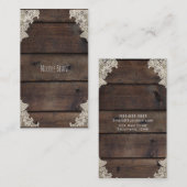 Carte De Visite Rustique Grange Bois & dentelle Romantique Charme  (Devant / Derrière)