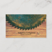 Carte De Visite Rustique Green Circulaire Saw Professionnel de tra (Devant)