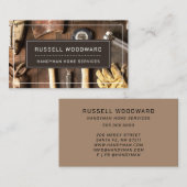 Carte De Visite Rustique Handyman Carpenter Outils De Commerce (Devant / Derrière)