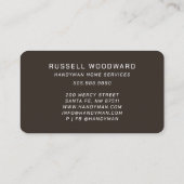 Carte De Visite Rustique Handyman Carpenter Outils De Commerce (Dos)