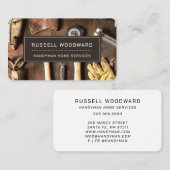Carte De Visite Rustique Handyman Carpenter Outils De Commerce (Devant / Derrière)