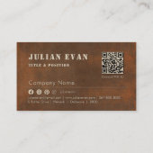 Carte De Visite Rustique Iron Bold Stencil Masculine Métal (Dos)