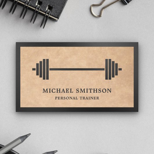 Carte De Visite Rustique Kraft Barbell Fitness Entraîneur personne