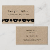 Carte de visite rustique kraft chien dresseur (Devant / Derrière)