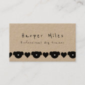 Carte de visite rustique kraft chien dresseur (Devant)