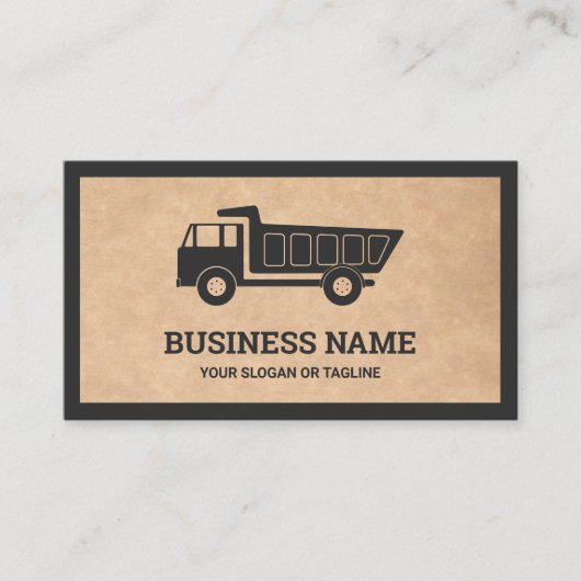 Carte De Visite Rustique Kraft Construction Hauling Camion-pompe (Devant)