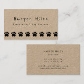 Carte de visite rustique kraft en papier chiot chi (Devant / Derrière)