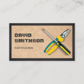 Carte De Visite Rustique Kraft Handyman Outils de réparation Elect (Devant)
