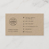 Carte De Visite Rustique Kraft | Logo moderne Icônes de médias soc (Devant)