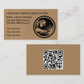 Carte De Visite Rustique Kraft Moderne Design Metallic Constructio (Devant / Derrière)