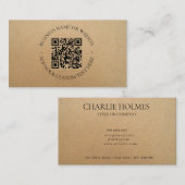 Carte De Visite Rustique Kraft Moderne Design Professionnel (Devant / Derrière)