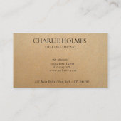 Carte De Visite Rustique Kraft Moderne Design Professionnel (Dos)