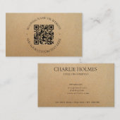 Carte De Visite Rustique Kraft Moderne Design Professionnel (Devant / Derrière)