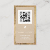 Carte De Visite Rustique kraft or blanc logo commander merci (Dos)