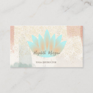 Carte De Visite Rustique, Lotus, Confetti Aquarelle Pointe