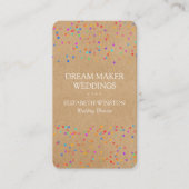 Carte De Visite Rustique Mariage Kraft Confetti Boho élégant (Devant)