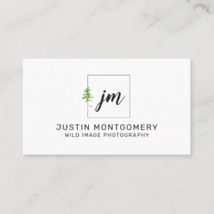Carte De Visite Rustique minimaliste Aquarelle Pines Business