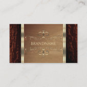 Carte De Visite Rustique Nature Arbre Barre Bois Grain Or Frontièr (Devant)