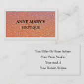 Carte De Visite Rustique Orange Parties scintillant Boutique Hair  (Devant / Derrière)