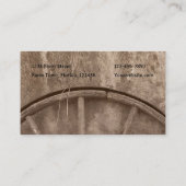 Carte De Visite Rustique Ouest Sepia Tone Pays Wagon Wheel (Dos)