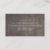 Carte De Visite Rustique Pays Chaîne de lumières dentelle bois Flo (Dos)