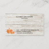 Carte De Visite Rustique Pays Citrouille Ferme Bois (Dos)